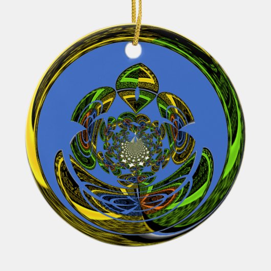 Traditioneel alleen blauw keramisch ornament (Voorkant)