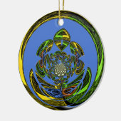 Traditioneel alleen blauw keramisch ornament (Links)