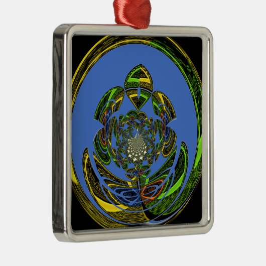 Traditioneel alleen blauw metalen ornament (Rechts)