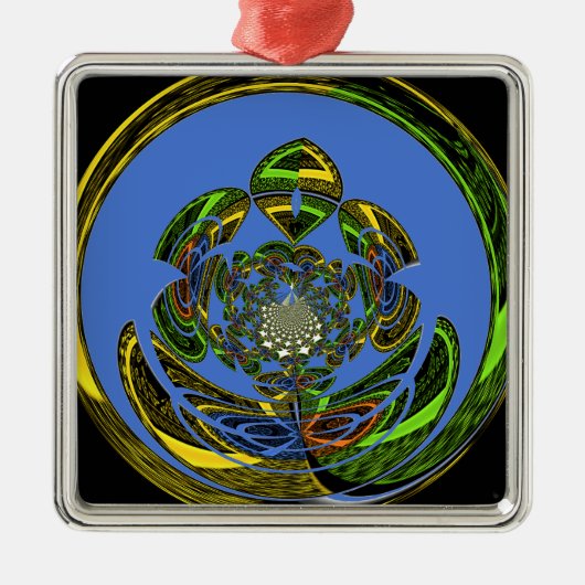 Traditioneel alleen blauw metalen ornament (Voorkant)