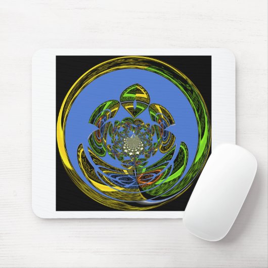 Traditioneel alleen blauw muismat (Met muis)