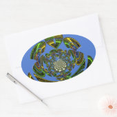 Traditioneel alleen blauw ovale sticker (Envelop)