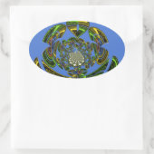 Traditioneel alleen blauw ovale sticker (Tas)