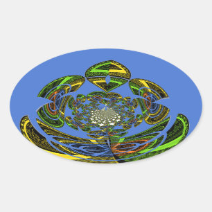 Traditioneel alleen blauw ovale sticker