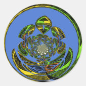 Traditioneel alleen blauw ronde sticker (Voorkant)