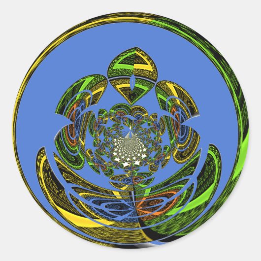 Traditioneel alleen blauw ronde sticker (Voorkant)