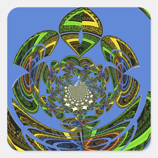 Traditioneel alleen blauw vierkante sticker (Voorkant)