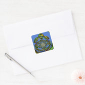 Traditioneel alleen blauw vierkante sticker (Envelop)