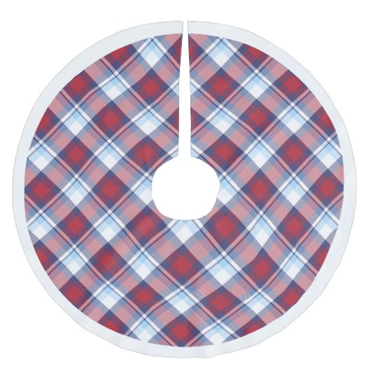 Traditioneel Amerikaans Rood Blauw Patroon Kerstboom Rok (Voorkant)