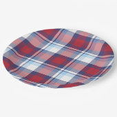 Traditioneel Amerikaans Rood Blauw Patroon Papieren Bordje (Gekanteld)