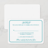 Traditioneel antwoordkaartje voor trouwfeest in tu RSVP kaartje (Voorkant / Achterkant)