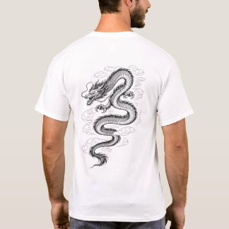 Traditioneel Aziatisch Draak Lijnkunst T-Shirt