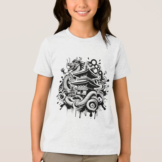 Traditioneel Aziatisch Dragon T-shirt (Voorkant)