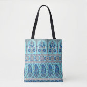 Traditioneel Aziatisch paisleygrensontwerp Tote Bag (Voorkant)