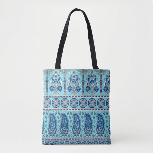 Traditioneel Aziatisch paisleygrensontwerp Tote Bag (Voorkant)