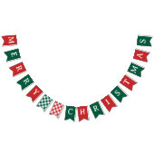 Traditioneel Basic Groen Rood Prettig Kerstfeest Vlaggetjes (Alle)
