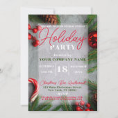 Traditioneel Bedrijf Kerstvakantie Partij Kaart (Voorkant)