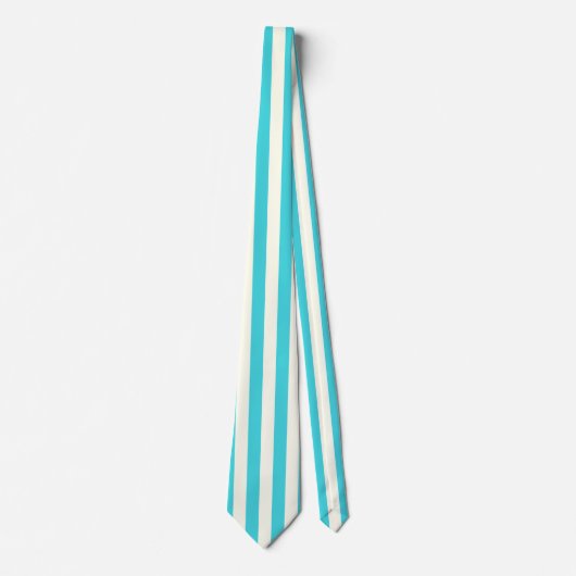 Traditioneel Beige en Lichtblauw Streepjespatroon Stropdas (Voorkant)