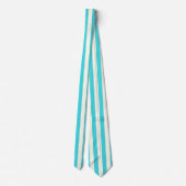 Traditioneel Beige en Lichtblauw Streepjespatroon Stropdas (Achterkant)