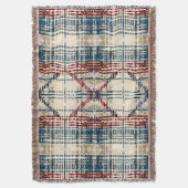 Traditioneel beige en rood geplakt patroon deken (Voorkant Verticaal)