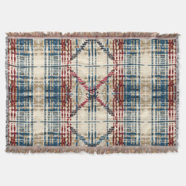 Traditioneel beige en rood geplakt patroon deken