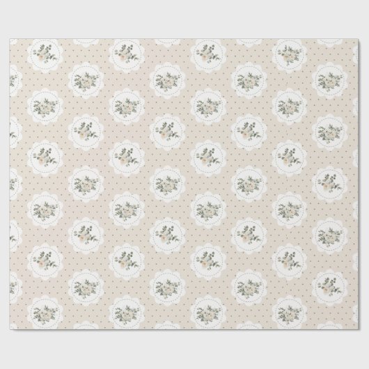 Traditioneel  beige kerstinpakpapier cadeaupapier (Vlak)