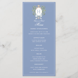 Traditioneel bladembleem met strik | Monogram Blau Menu