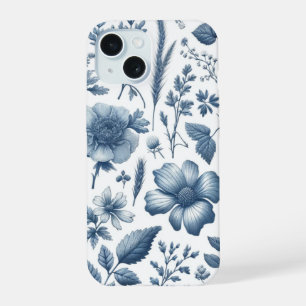 Traditioneel Blauw Bloemen Fijn China patroon iPhone 15 Case