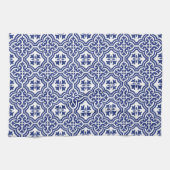 Traditioneel Blauw en Wit Spaans Azulejo Theedoek (Horizontaal)