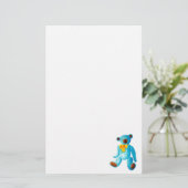 /traditioneel blauw gekleurd Teddy Bear Briefpapier (Staand voorkant)