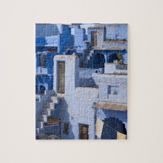 Traditioneel blauw geschilderd huis, Jodphur Legpuzzel (Verticaal)