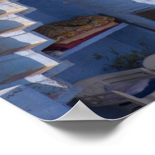 Traditioneel blauw geschilderd huis, Jodpur Poster (Hoek)