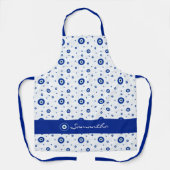 Traditioneel blauw nazar-boze Oogkarm gepatterd Schort (Voorkant)