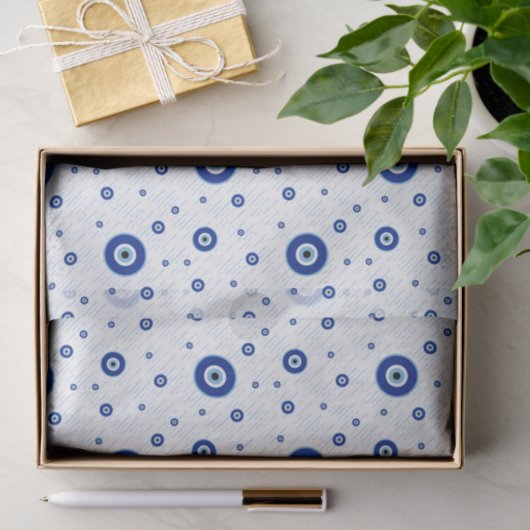 Traditioneel blauw nazar-boze ooglam tissuepapier (Geschenk)