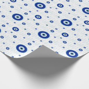 Traditioneel blauw-nazar-oogooghandvest cadeaupapier