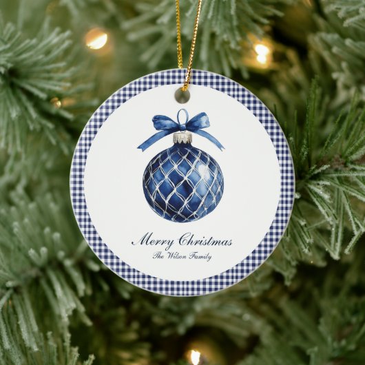 Traditioneel blauw Ornament kerst (Boom)