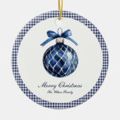Traditioneel blauw Ornament kerst (Voorkant)