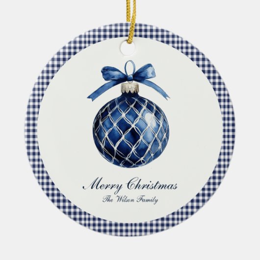 Traditioneel blauw Ornament kerst (Voorkant)