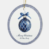 Traditioneel blauw Ornament kerst (Links)