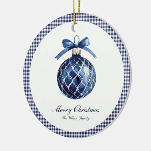 Traditioneel blauw Ornament kerst (Links)