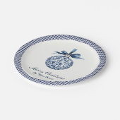 Traditioneel blauw Ornament kerst Papieren Bordje (Gekanteld)