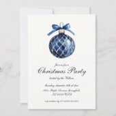 Traditioneel blauw Ornament kerstfeest Kaart (Voorkant)