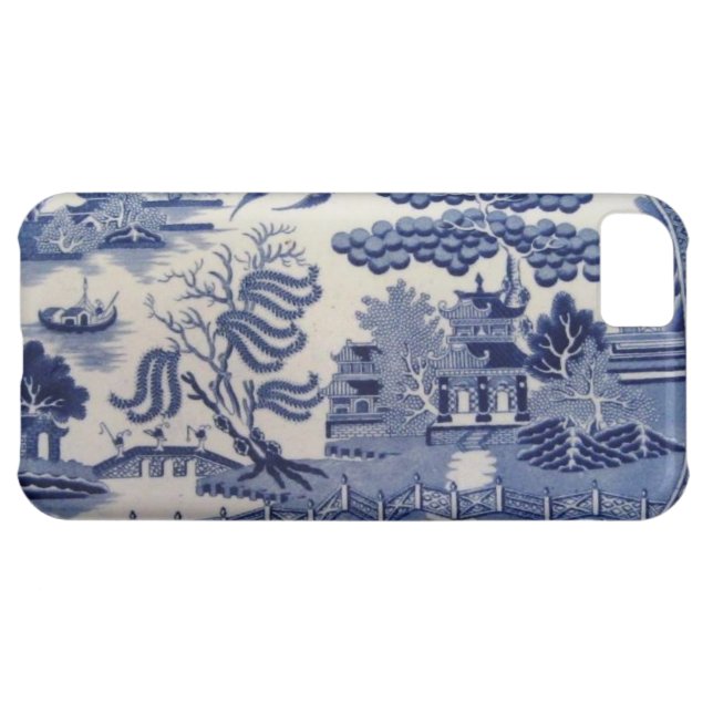 Traditioneel Blauw Willow China Hoesje uit de 19e  (Achterkant Horizontaal)