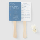 Traditioneel blauw wit vet minimaal bloemprogramma handwaaier (Voorkant en achterkant)