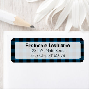 Traditioneel blauw zwart landcontrolepatroon etiket