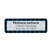 Traditioneel blauw zwart landcontrolepatroon etiket (Voorkant)