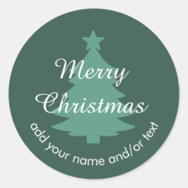 Traditioneel - Blauwgroen Groen Aangepast Kerst st Ronde Sticker