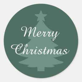Traditioneel - Blauwgroen Groen - Merry Christmas  Ronde Sticker