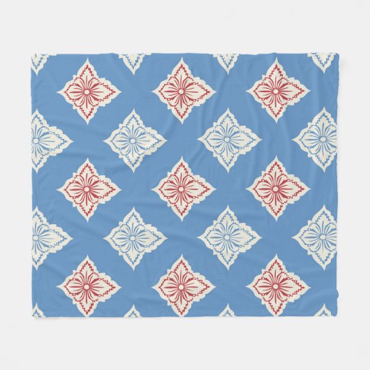 Traditioneel bloemenprintpatroon fleece deken (Voorkant (Horizontaal))