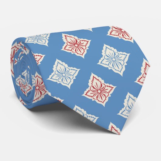 Traditioneel bloemenprintpatroon stropdas (Opgerold)